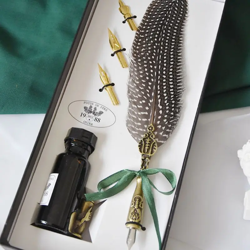 Европейский стиль винтажные перьевые чернила для письма перьевые ручки набор для Канцтовары-подарки художественные принадлежности