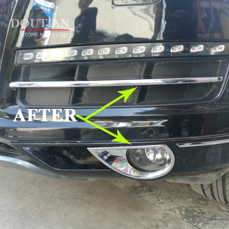 

Car Front Grille Trims For Audi Q7 2014 2015 Front Bumper Air-inlet Grille ABS Chrome Car Styling 4pc
