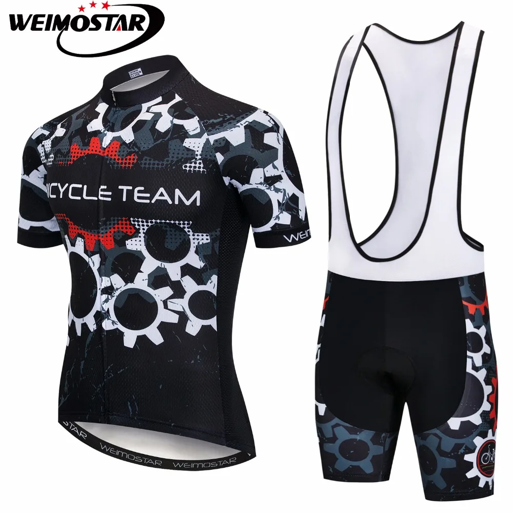 Weimostar Men Summer Cycling Jersey Sets Pad Gel MTB Bike Jersey Road