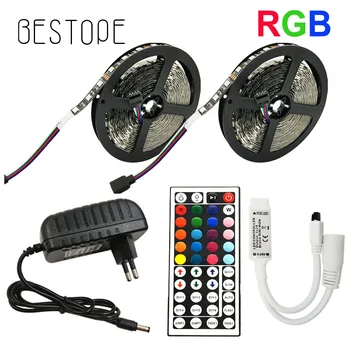 

SMD 5050 RGB LED Strip NON Waterproof DC 12V 5M 150LED RGB LED Light Strips Flexible tape lamp with Power and Remote Control