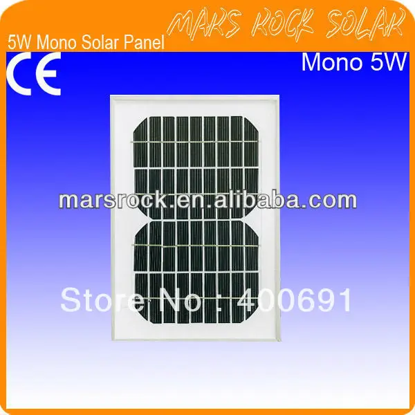 

5W 18V Monocrystalline Solar Panel Module with 36pcs A Grade Cells, Nice Appearance, Reliable Parameter, CE, RoHS Certificates