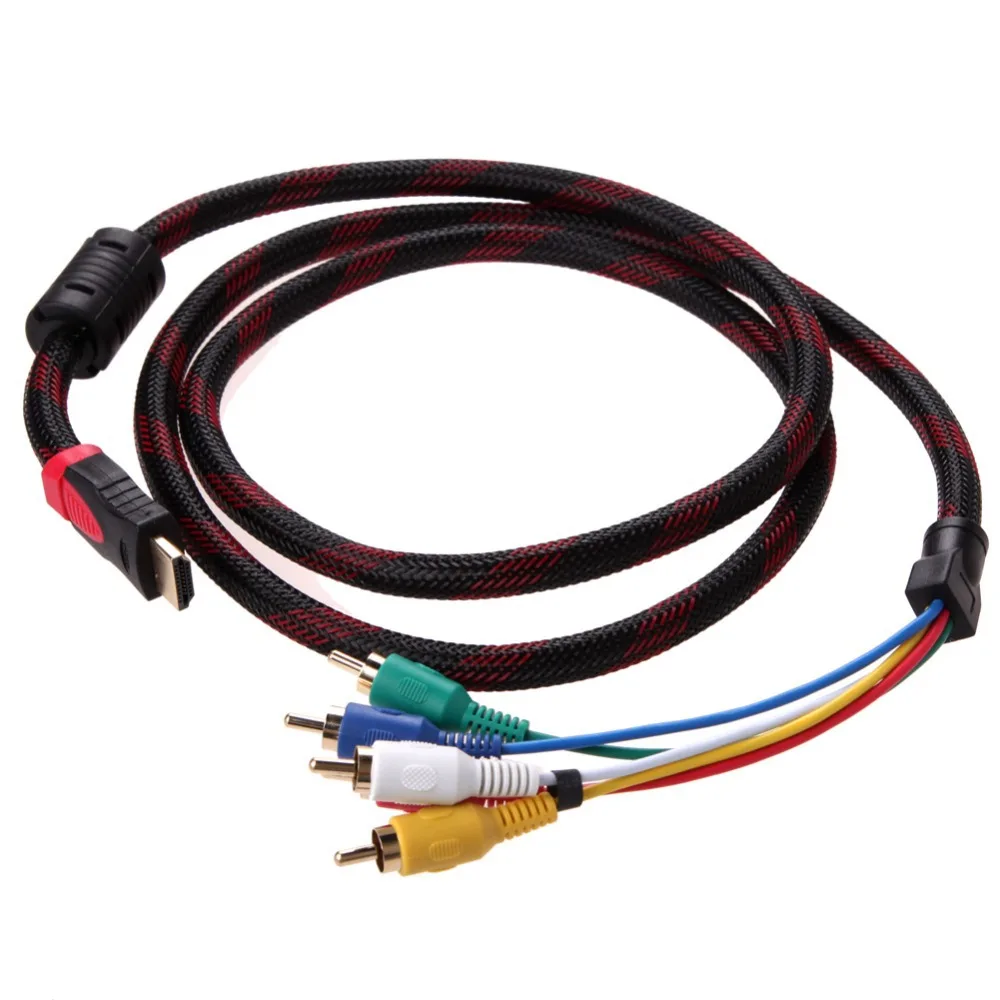 6Ft 1.8m HDMI To 5 RCA Video Audio AV Component Converter Adapter Cable