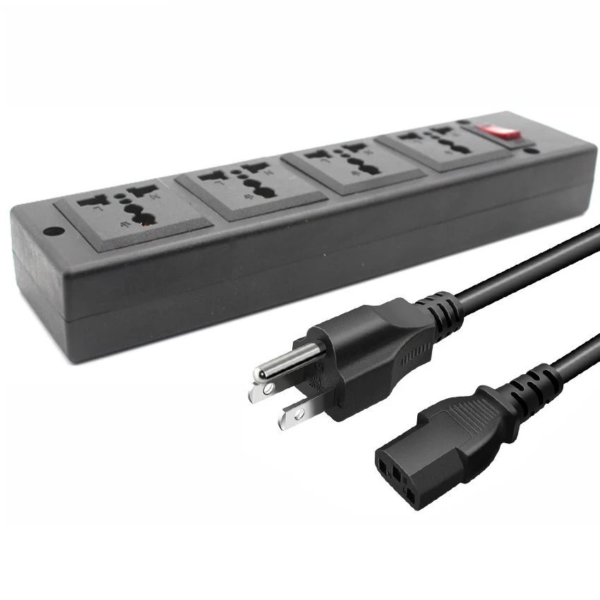 

Multifunction America Philippines Thailand 250v 13a 1.8m 4 jack US Universal power Strip PDU IEC320 C14 Outlet adaptor Socket