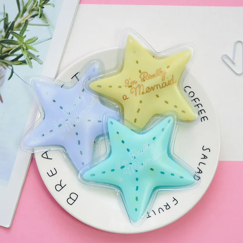 

PACGOTH New Kawaii Starfish Shape Letter Pattern Physiotherapy Cooler Bags At Random Summer Mini PVC Portable Gel Ice Pack , 1PC