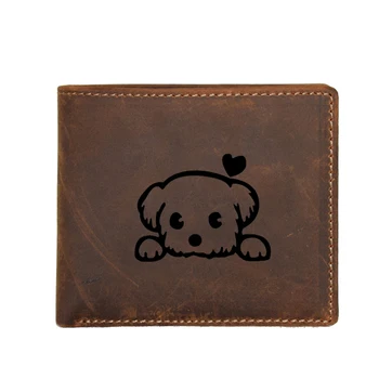 

Baby Pet Cute Dog Cartoon Purses 100% Genuine Leather Wallet Men RFID Protection Card Holders Small Wallets with Coin pocket