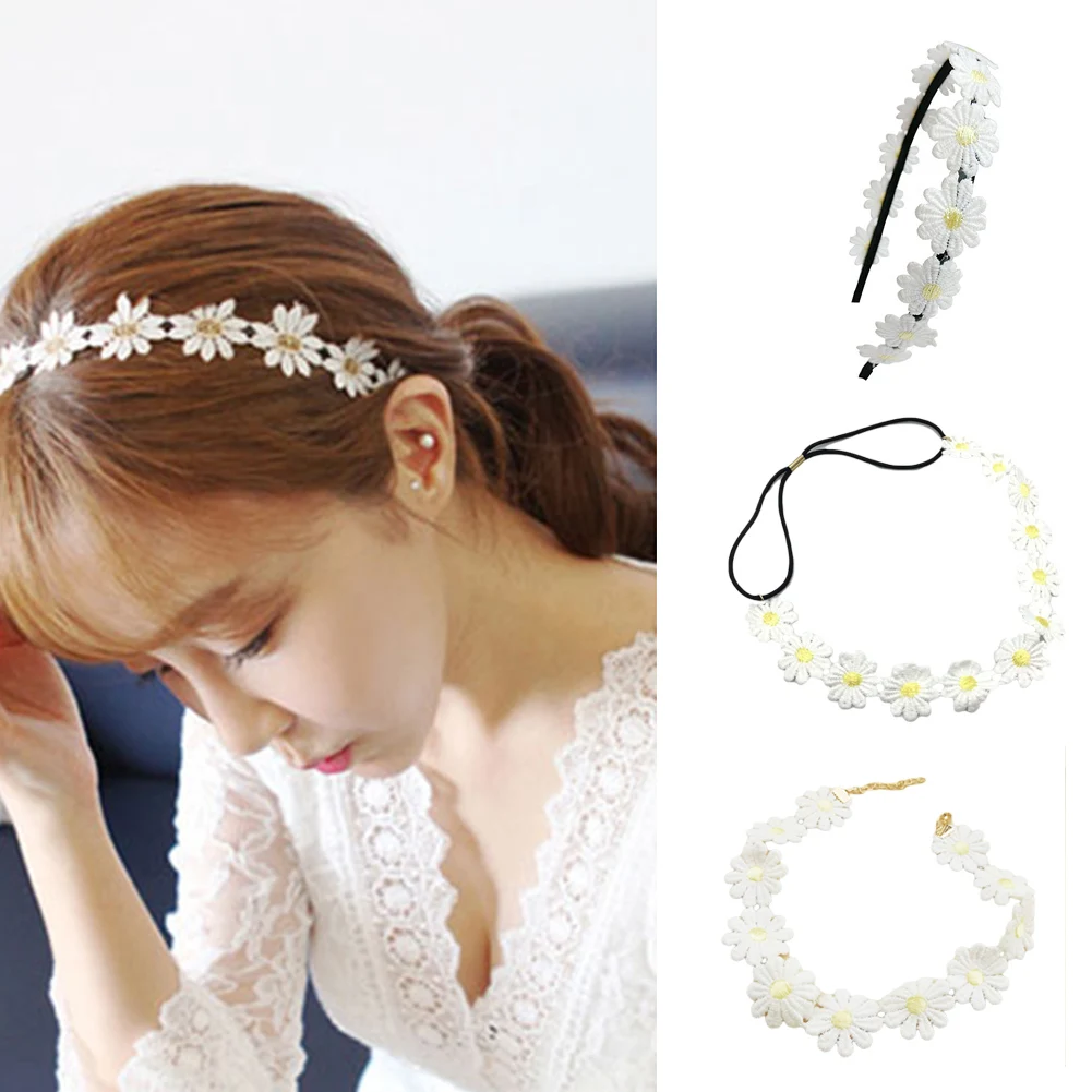 1Pairs Headband Daisy Women'S Chic Small Fresh Fashion Flower Headband
