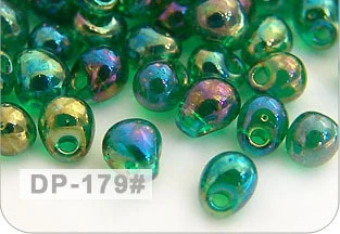 DP179 Transparent Green AB Taidian Wholesale 3.4mm Transparent Rainbow Japan Glass Drop Seedbeads For DIY Bead Nail Art Decoration 3gramslot