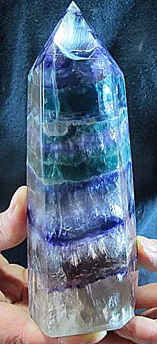 

800-1000g Natural fluorite Obelisk Quartz Crystal Pyramid Terminated Wand point