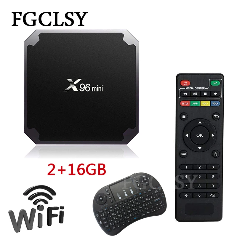 

FGCLSY X96 mini TV BOX Android 7.1 OS Smart TV Box 2GB 16GB Amlogic S905W Quad Core 2.4GHz 1GB 8GB X96mini WiFi Set top box