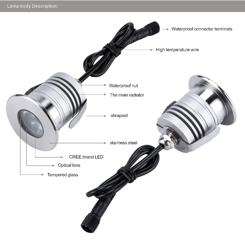 Нержавеющая сталь 12 В 24 в IP68 Светодиодный светильник для подводного плавания 3 Вт Спа сауна озеро двор пруд фонтан светильник ing лампы
