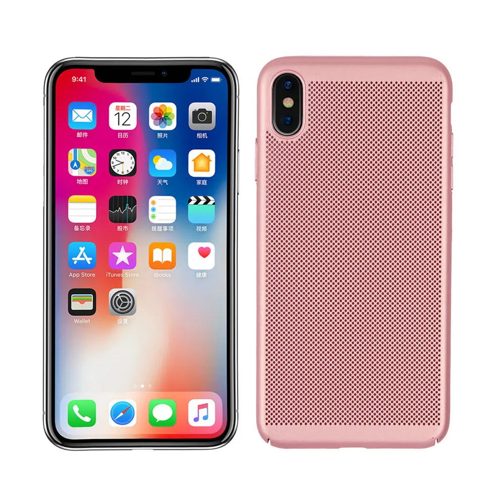 

For Apple iPhone XS /XR /XS Max Case Ultra Thin Grid Heat Dissipation Hard Back Shell Mobile Phone Protective Case Cover