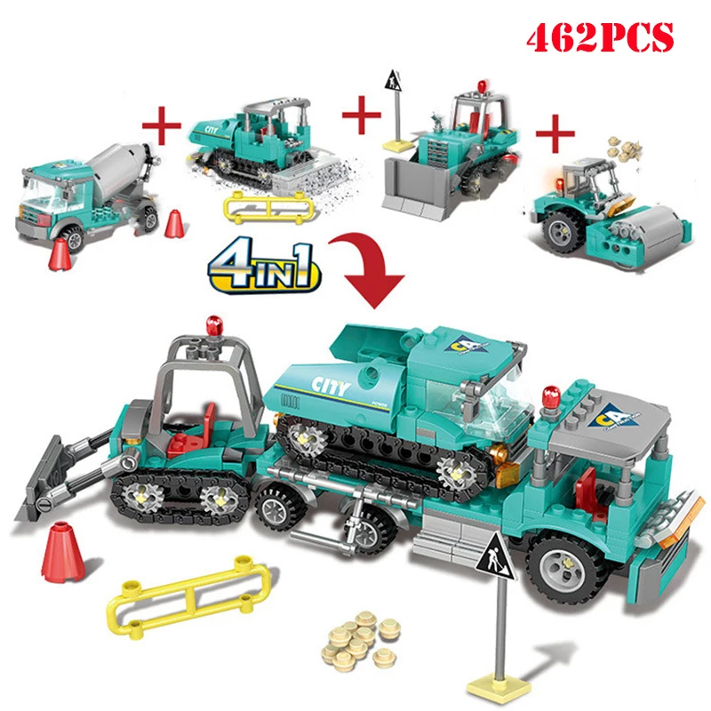 

462+pcs Technic Engineer Excavator Building Blocks Toys Compatible Legoed City Construction Truck Bulldozer Toys For Child