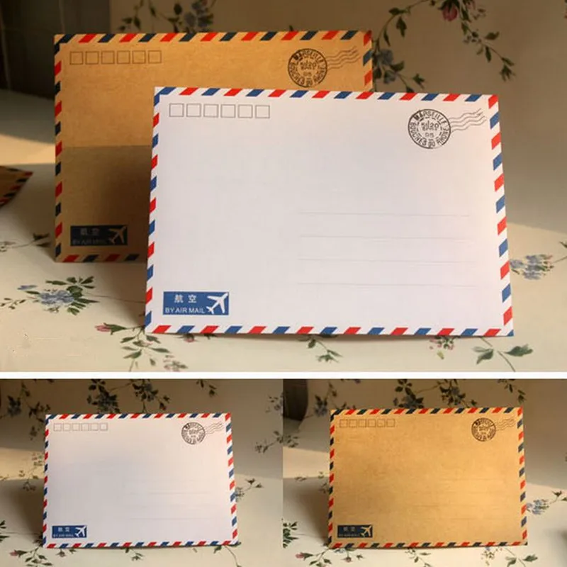 

Coloffice 10PCS/Lot Large Postcard Letter Stationery Paper Kraft Envelope Vintage Wallet Envelope For Student School Office gift