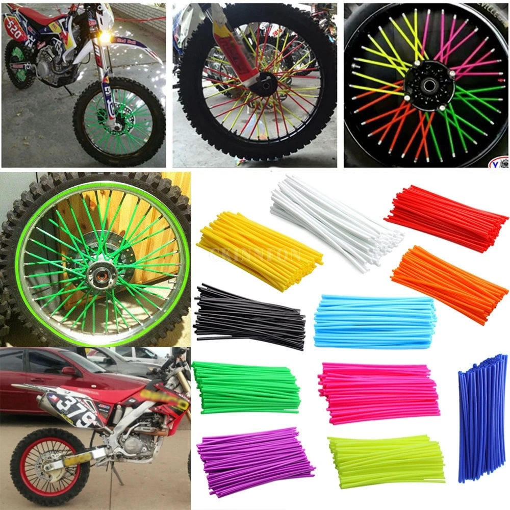 72pcs Green Wheel Spoke Wraps Rim MX SPOKE WHEEL RIM FIT DIRTBIKE SUZUKI