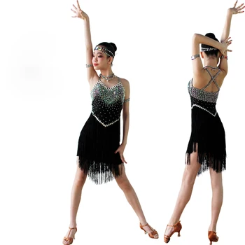 

Latin Dance Skirt For Girls 2020 New Children Rumba Samba Competition Dancing Clothes High Quality Tassel Latin Dress