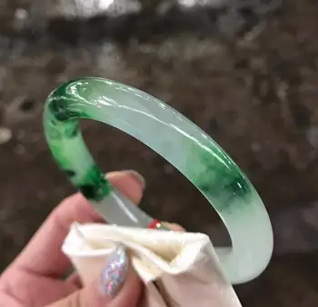 

Free Shipping Certified Green 100% Natural Jade Jadeite Bangle Bracelet