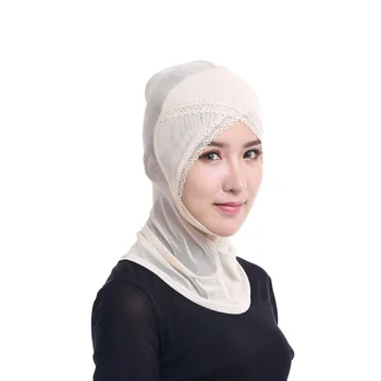 

Chic Muslim Hijabs Women Under Scarf Hat Cap Bonnet Ninja Hijab Islamic Neck Cover 12 Color Modal Scarves Head Full Cover T7