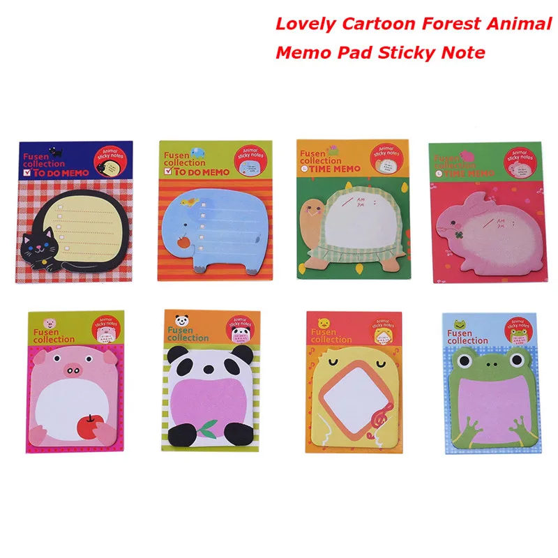 

Top Selling Cute Cartoon Forest Animal Memo Pad Sticky Notes Page stickers kawaii Marker Planner Animal memo sticker