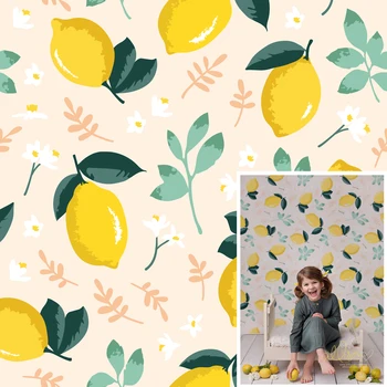 

HUAYI Newborns Baby Shower Photo Backdrop Lemon Pattern Birthday Photography Backdrop Studio Photobooth Background Props XT-7566