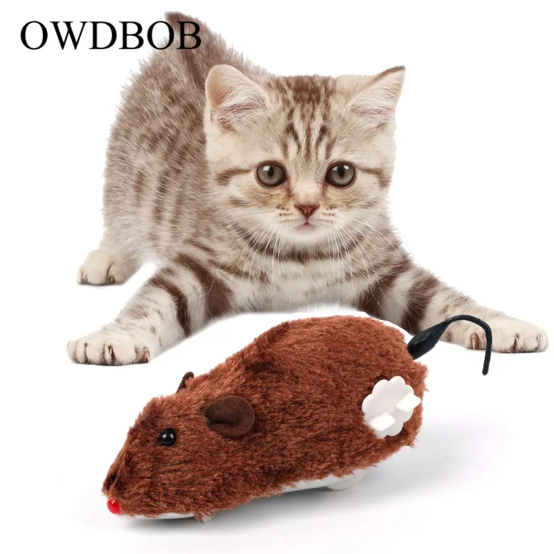 OWDBOB Pet Забавный Заводной Весна мощность мышь игрушка для кошек и собак механические движения моделирование крыса кошка игрушка Pet аксессуары