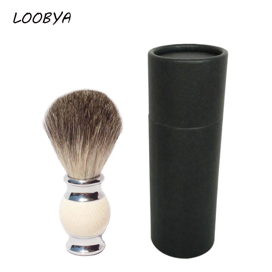 Soft Pure Badger Shaving Brush Beard Soap Brushes with Imitation Ivory