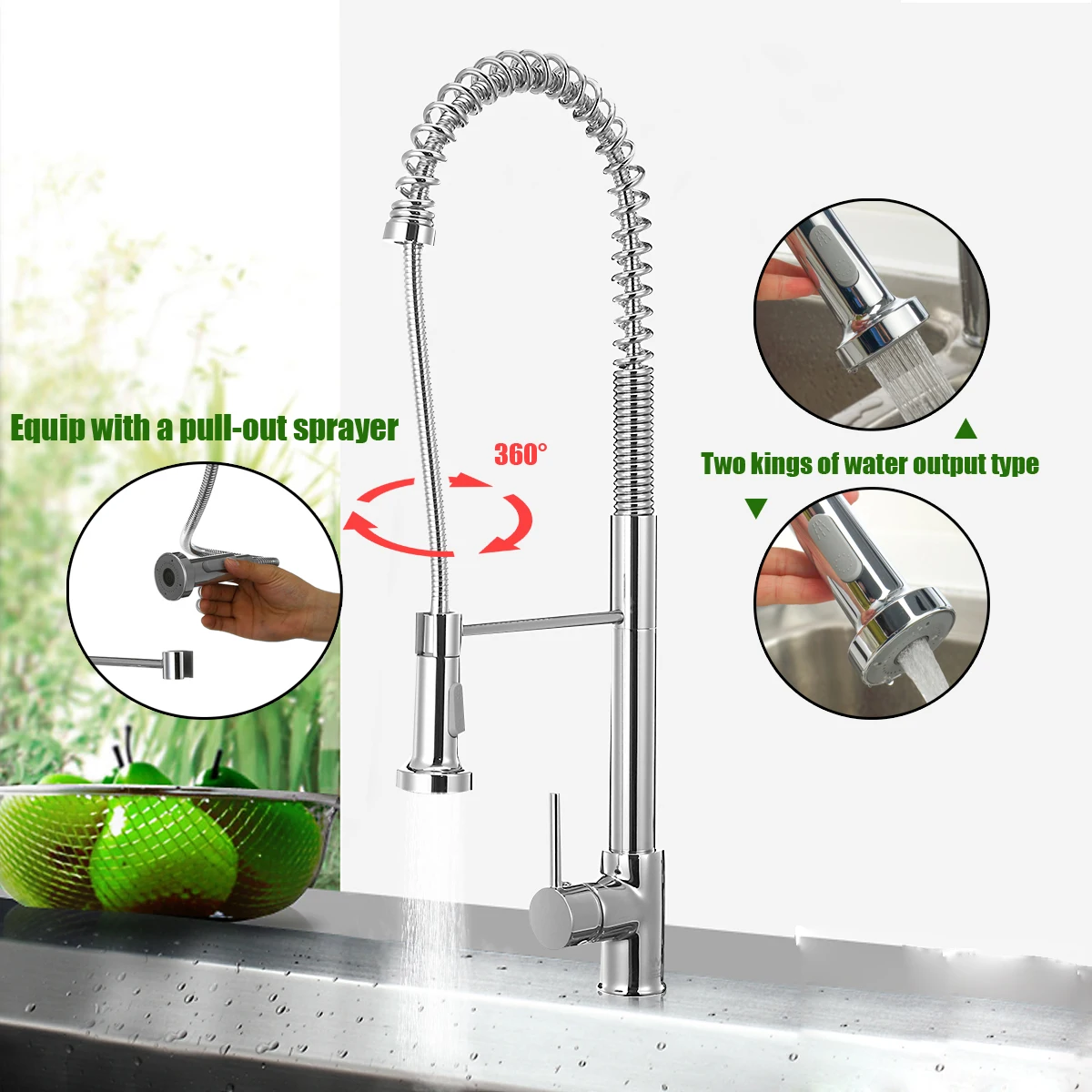 Xueqin Watermark&Wels Stainless Steel Kitchen Faucet DR Brass