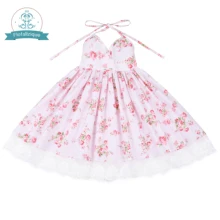 Flofallzique/одежда для малышей; коллекция года; летние платья принцессы в винтажном стиле с открытой спиной с цветочным принтом для девочек; От 1 до 8 лет