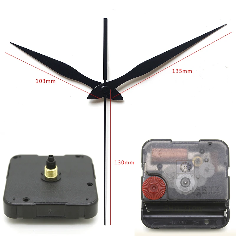 12888 6mm screw length Clock Accessory Quartz Movement Plastic Sweep Movement With black long Clock Hands 31# DIY Clock Kits