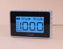 Desktop Dual alarm clock large Digital LCD display blue Backlight FM Radio Sleep and Snooze