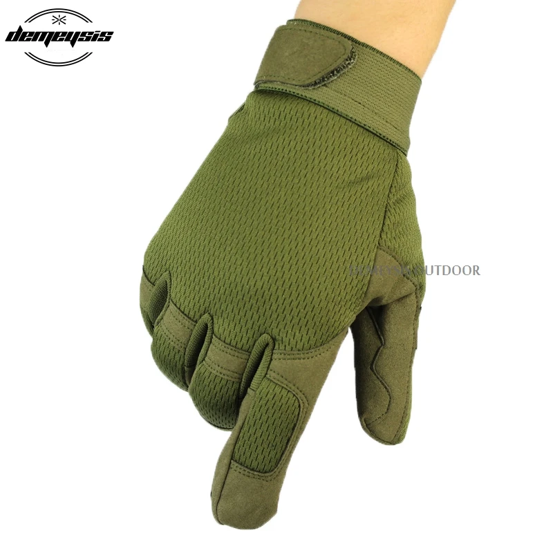 Дышащие тактические уличные страйкбол армейские военные сетчатые альпинистские перчатки полный палец страйкбол охотничьи походные перчатки - Цвет: green