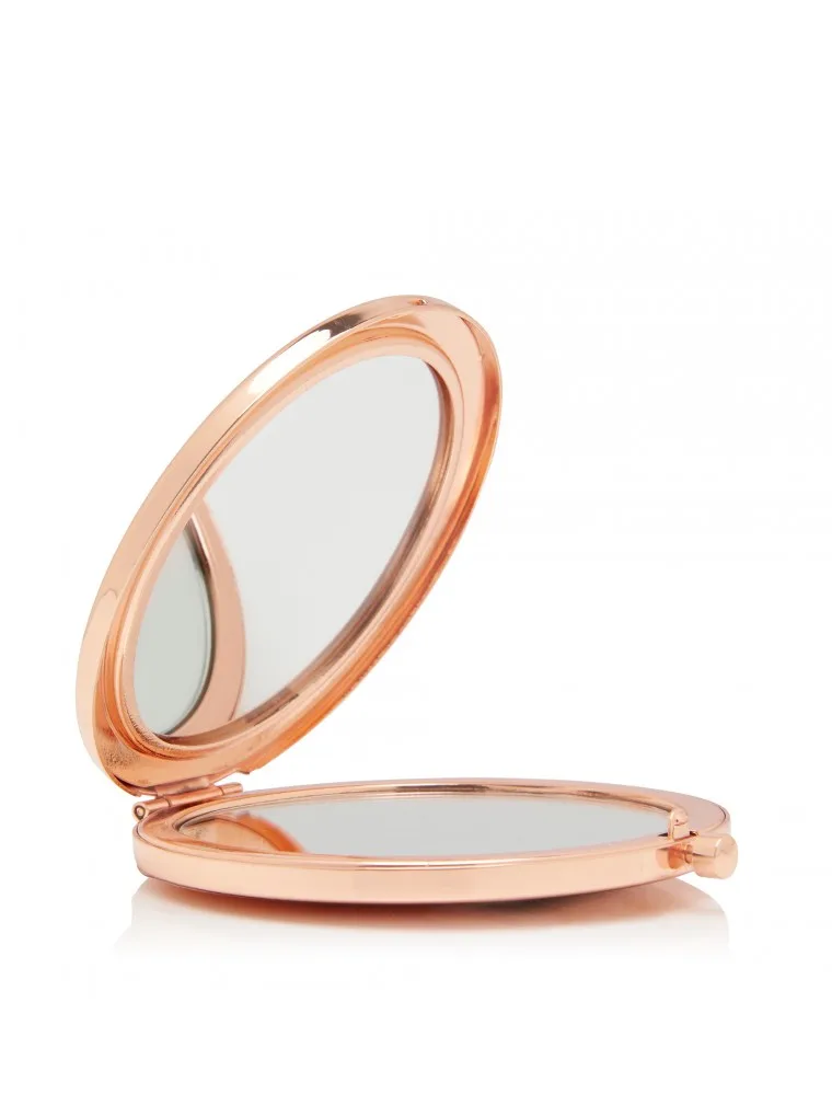 Rose gold diamante compact mirror-0