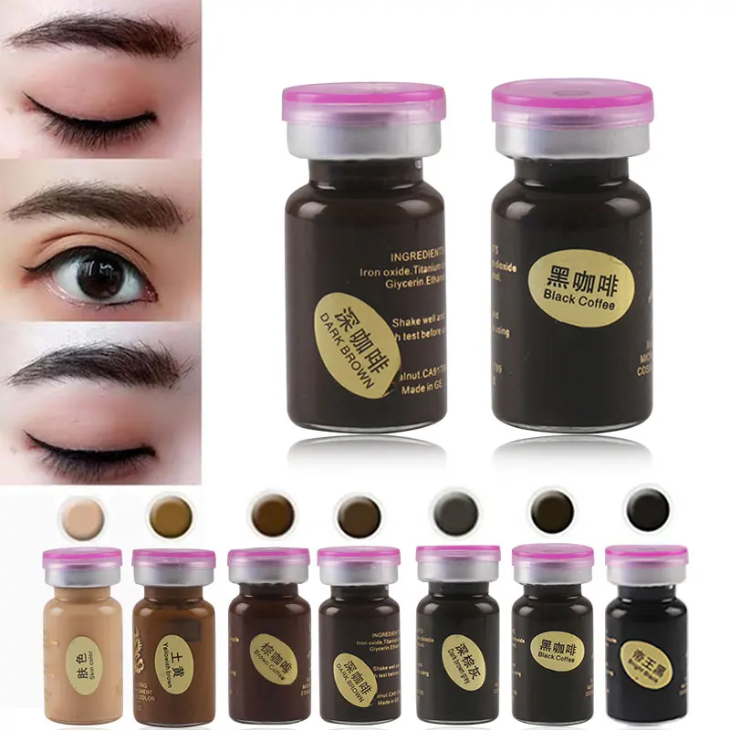 Semi Permanent Makeup Eyebrow Professional 7 Colors Tattoo Ink Pigment