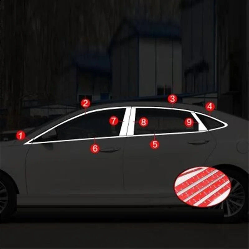 

Window Exterior Durable Automobile Modified Auto Decorative Covers Sticker Strip Modification Accessory 18 19 FOR Hyundai Mistra