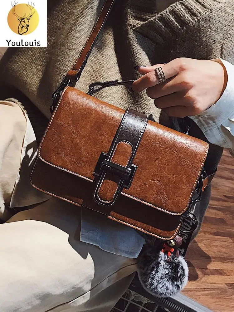 

2019 Retro Shoulder Bags PU Leather Straps Bow Hasp Holiday Crossbody Bag Messengers Women Handbag Lady Bag