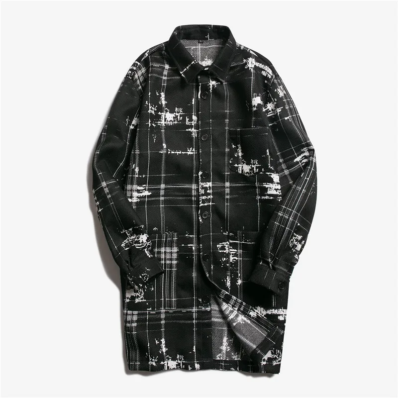 

Casual Men's coat Men's long windbreaker Men's shirt Long sleeve