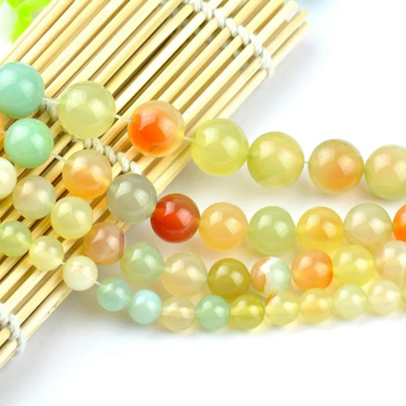 

Morgan's stone Natural color agate Round Imitation Gemstone Loose Beads jewelry making 6/8/10/12mm Please select size 018012014