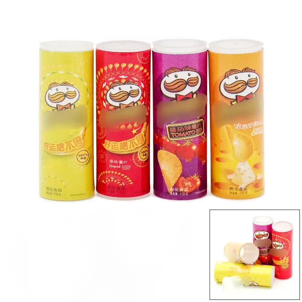 4Pcs//set 1:12 Dollhouse Miniature Food Potato Chips Bottles Dolls Kitchen F qc
