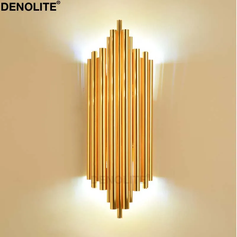 DENOLITE Роскошная золотая настенная лампа из нержавеющей стали пост Современный