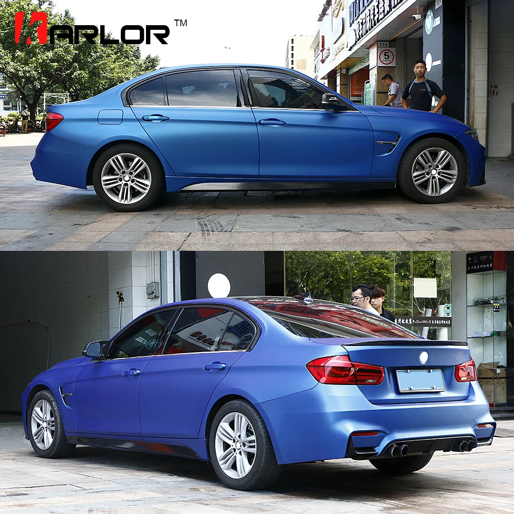 

152cmX18m Premium Polymeric PVC Light Blue Ice Matte Chrome Vinyl Film Car Styling Wraps Whole Body Stickers With Air channel