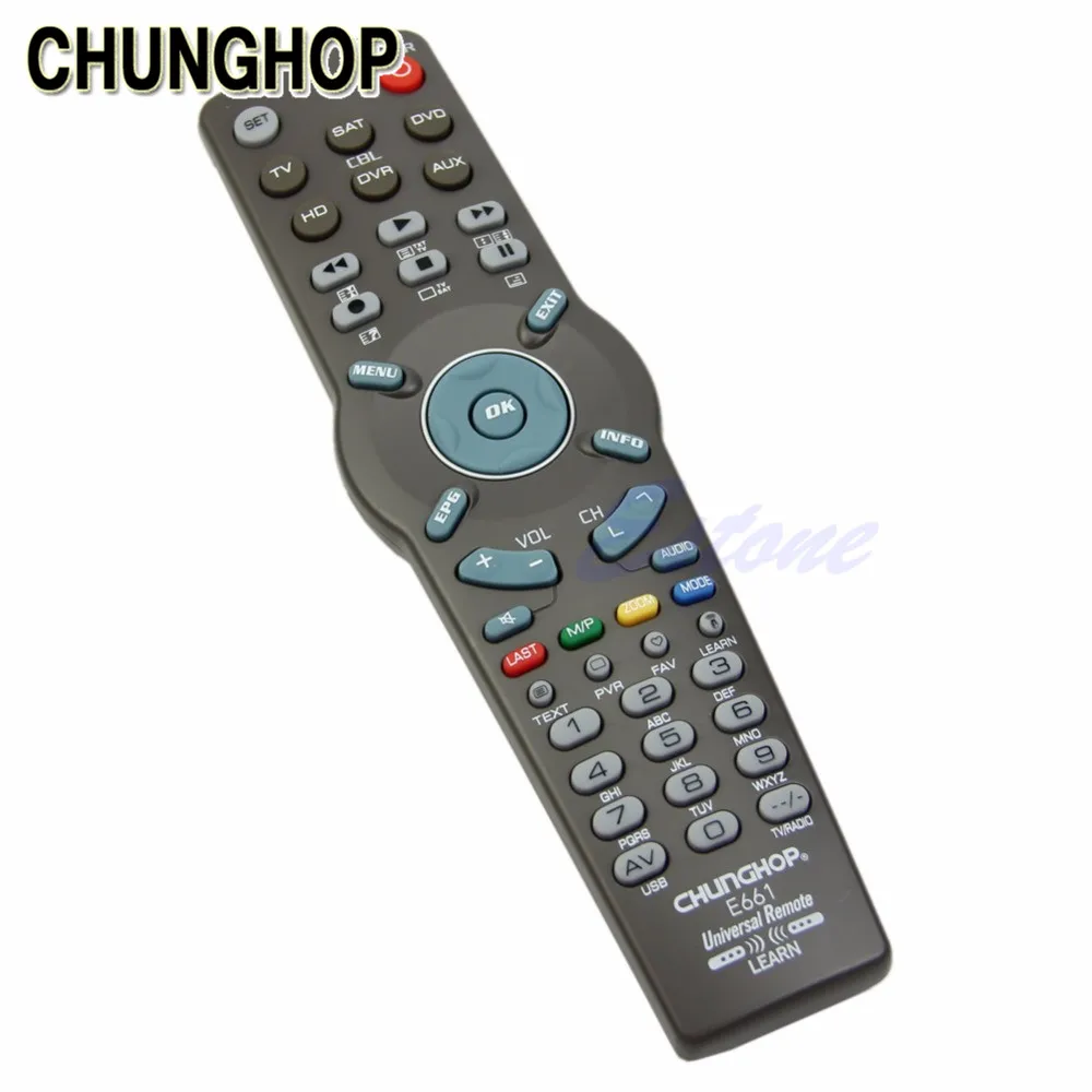 

CHUNGHOP TV Remote Control 6 in 1 Universal Learning Remote Control Controller For TV CBL DVD AUX SAT AUD