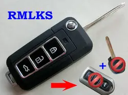 Rmlks складной 2 3 кнопки дистанционного ключ пустой Fob TOY43 лезвия подходят для Toyota Camry Prado Highlander Yaris Vios Ключа автомобиля Shell