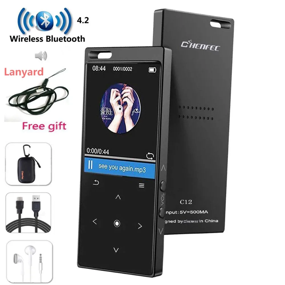 MP4 плеер с Bluetooth без потерь hi-fi звук MP4 музыкальные плееры сенсорная кнопка встроенный громкий динамик с FM+ Бесплатный шнурок в подарок