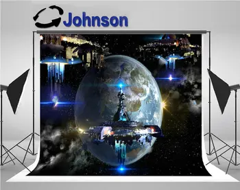 

star wars Alien Spaceship Fleet Nearing Earth Futuristic Deep Space background Vinyl cloth Computer print wall backdrop