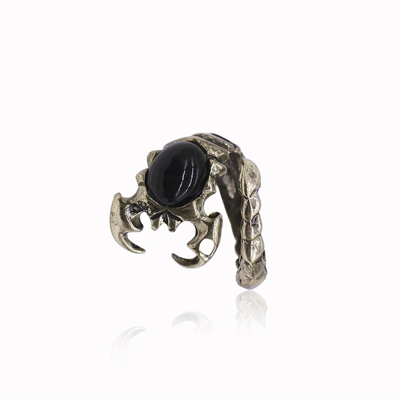 

Hip Hop Gothic Black Rhinestone Scorpions Iron Beetle Rings For Women Punk Cool Exaggerated Man's Ring Wholesale Free Shipping