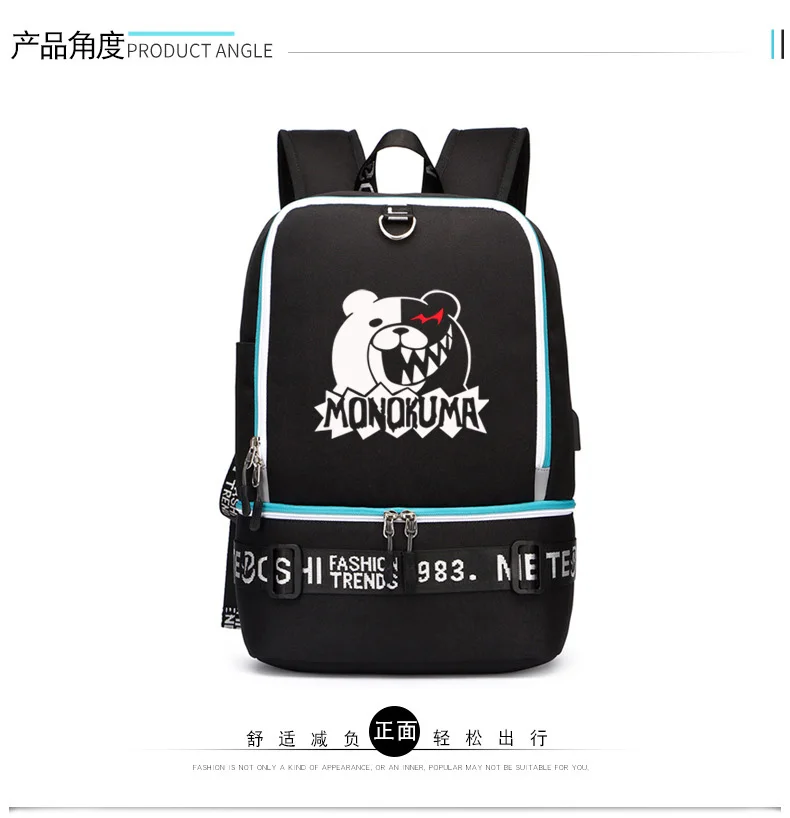 Danganronpa Monokuma Kawaii рюкзак аниме женский рюкзак Mochila Feminina холщовые школьные сумки для девочек-подростков рюкзак для ноутбука