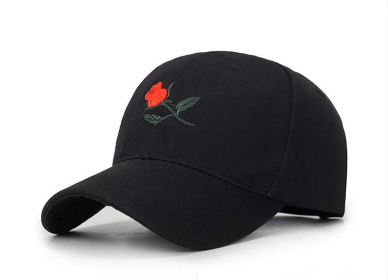 Который в душ Повседневная унисекс Вышивка Роза Папа Шапка Хлопок snapback бейсболка мужчины хип-хоп шляпа женская летняя обувь Рыбалка cap bone