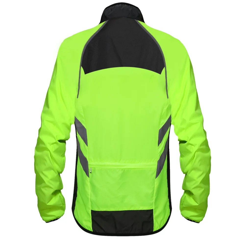 WOSAWE High visibility Cycling Men's Windbreakers Waterproof Light Weight Safety Cycling Jacket Raincoat Mountain Bike Clothing