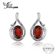 Jewelrypalace oval 3.3ct genuino rojo granate stud pure 925 2016 nueva moda de joyería fina para las mujeres
