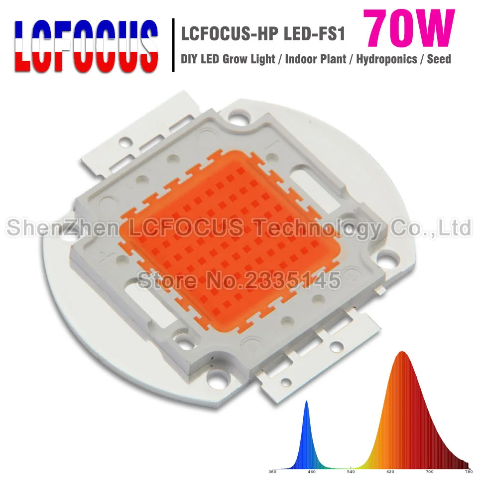 

Hydroponics 70W Grow LED Chip COB 400-840nm Full Spectrum DIY 70W LED Grow Light For Plant Flowers Vegetables Growth High Yield