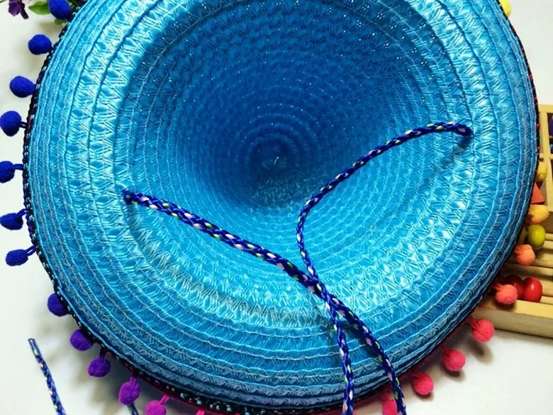 Соломенная детская шляпка Sombrero вечерние шляпки с помпоном 6 шт./лот|Мужские шляпы